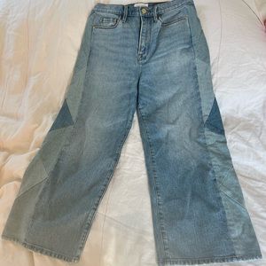 Frame Ali Wide Cropped Patchwork Pant